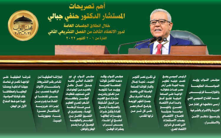 أهم تصريحات جبالي خلال انطلاق جلسات دور الانعقاد الثالث لمجلس النواب