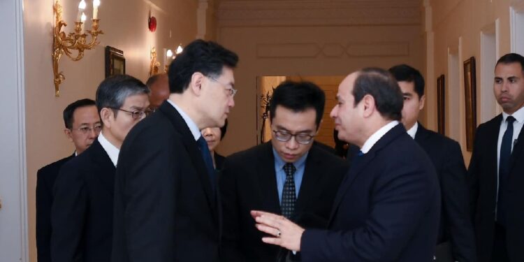 تفاصيل لقاء الرئيس السيسي مع وزير خارجية الصين