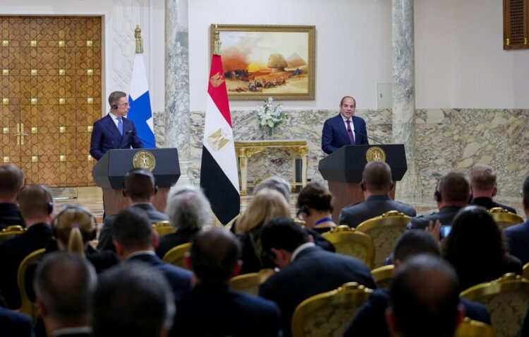 نص كلمة الرئيس السيسي خلال المؤتمر الصحفي مع نظيره الفنلندي