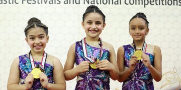 بطلات إيليت يحصدن الذهب في بطولة الجمهورية لجمباز الأيروبيك