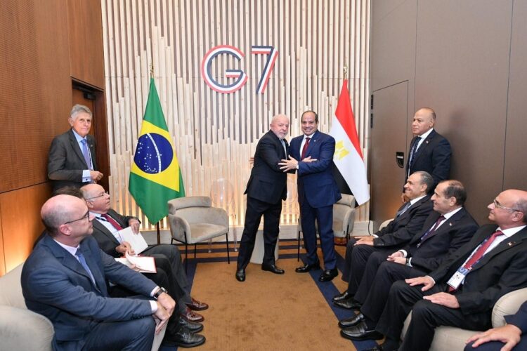 تعزيز التعاون المصري البرازيلي.. السيسي يلتقي دا سيلفا في مدينة إيفيان الفرنسية 